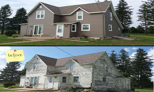 Siding Installation Before and After