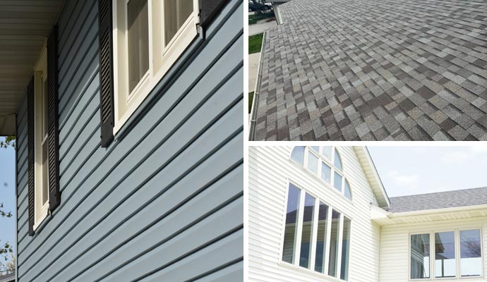 siding, roof and window service in Winterset