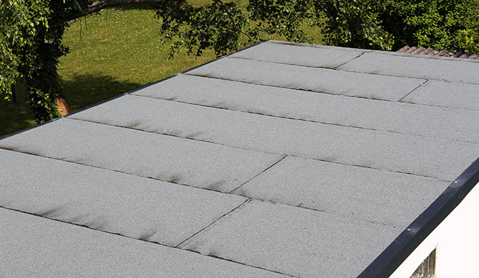 installed waterproof flat roof